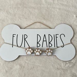Fur Babies Bone Shaped Dog Hanging Sign